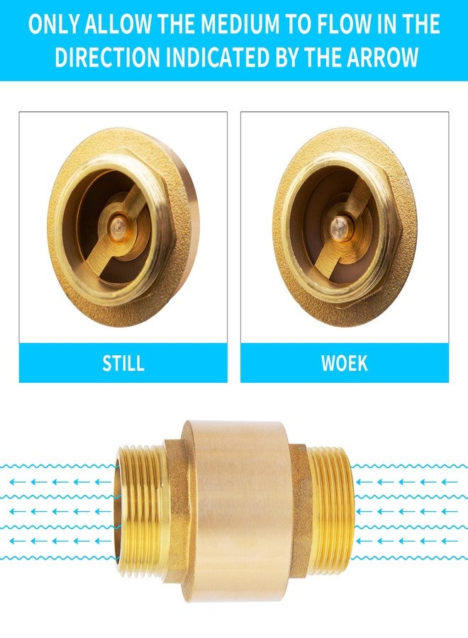 ChillWaves Brass In-Line Spring Check Valve DN15 1/2" Male Thread, One-Way Non-return Vertical Check Valve，Prevent Water Back-flow(1-PACK) - Image 4